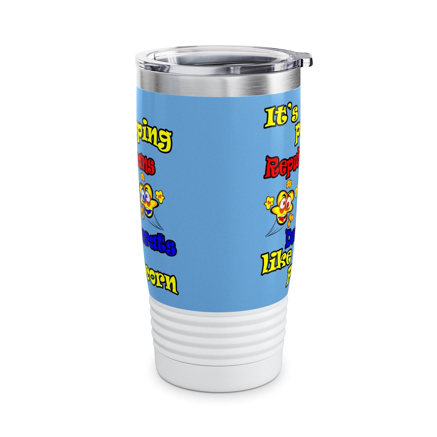 popping like popcorn - Ringneck Tumbler, 20oz (light blue)