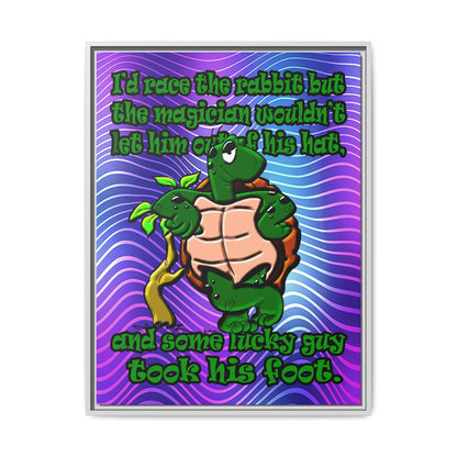 turtle race - framed canvas art (purple wave)