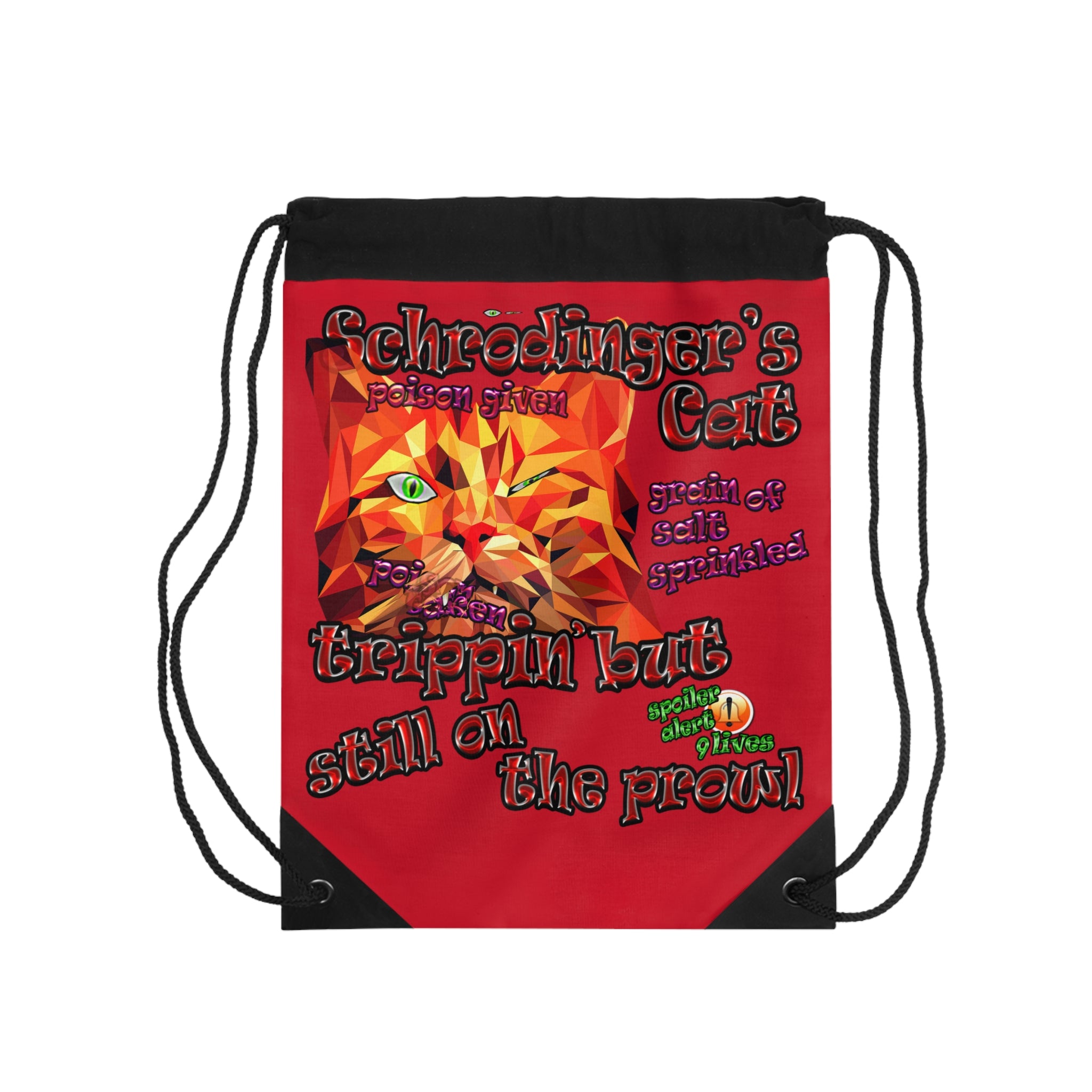 schrodinger's cat - Drawstring Bag (dark red)