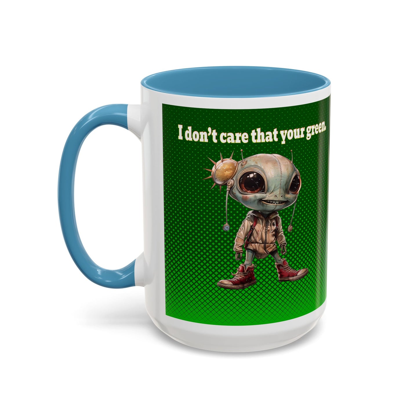 I don't care that your grey - Accent Mug (logo green)