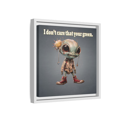 I don't care that your green - framed canvas art (grey-light grey)