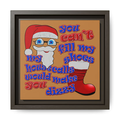 santa's shoes - framed canvas art (light brown)