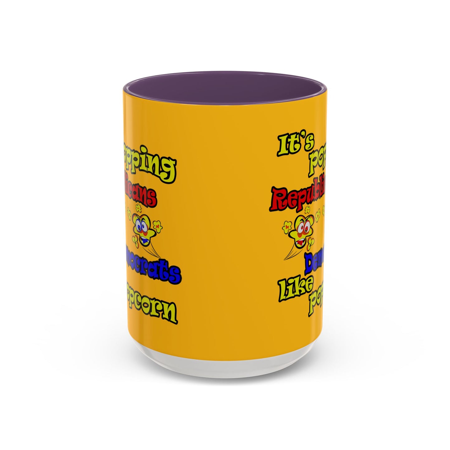 popping like popcorn - Accent Mug (yellow)