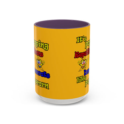 popping like popcorn - Accent Mug (yellow)