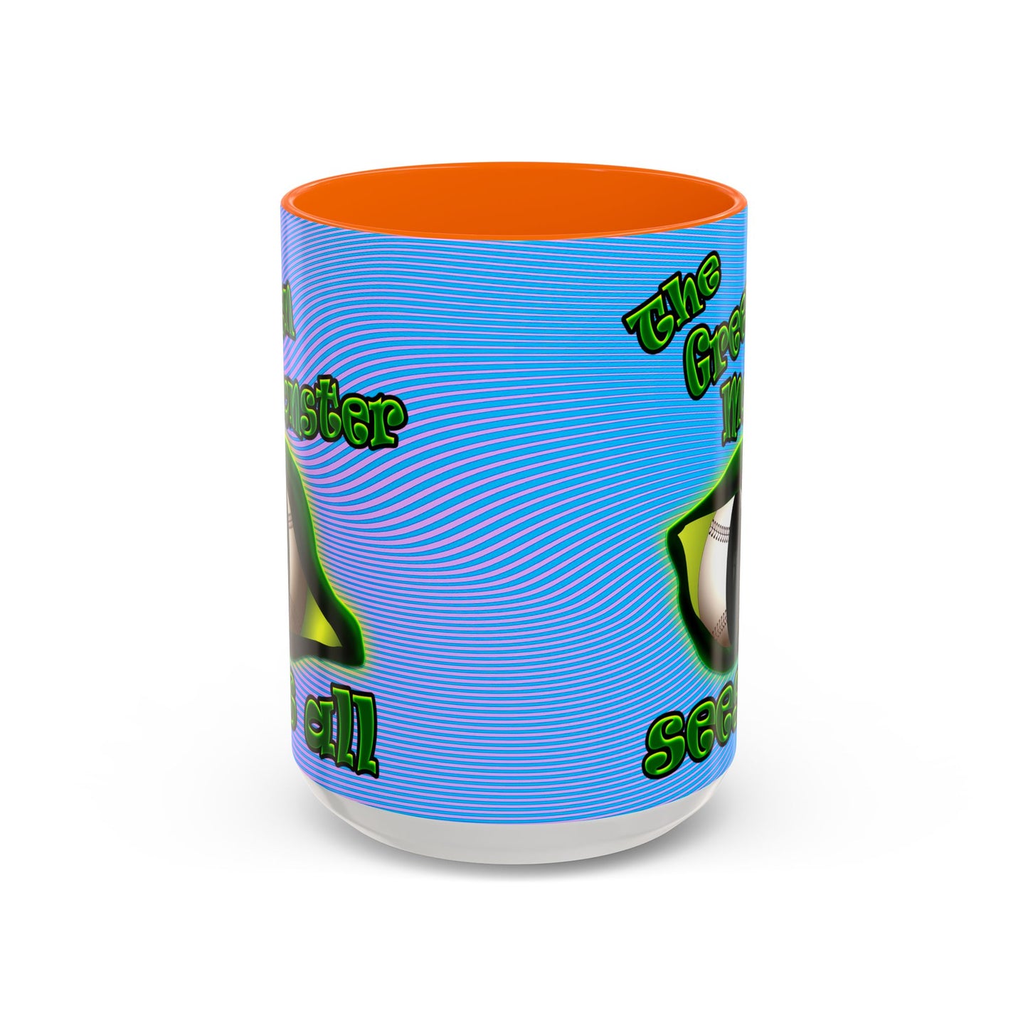 green monster - Accent Mug (light blue-purple wave)