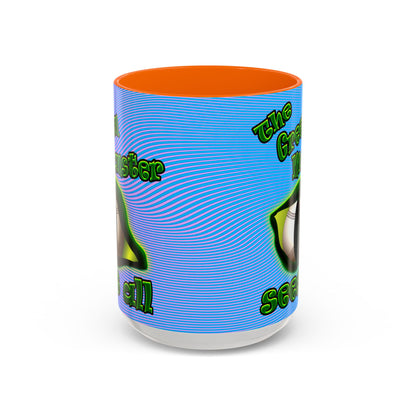 green monster - Accent Mug (light blue-purple wave)