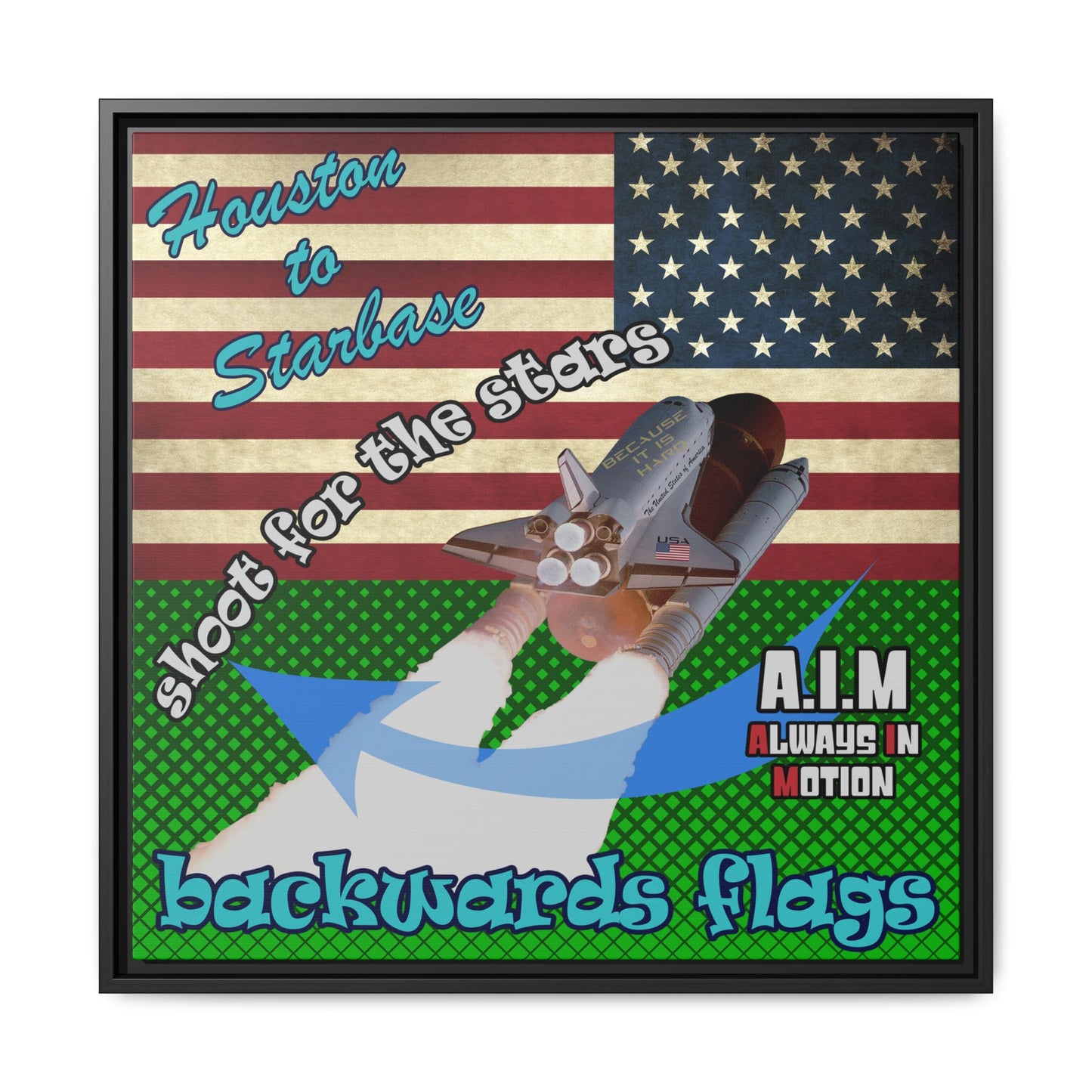 shoot for the stars - framed canvas art (logo green)