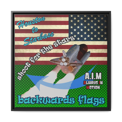 shoot for the stars - framed canvas art (logo green)