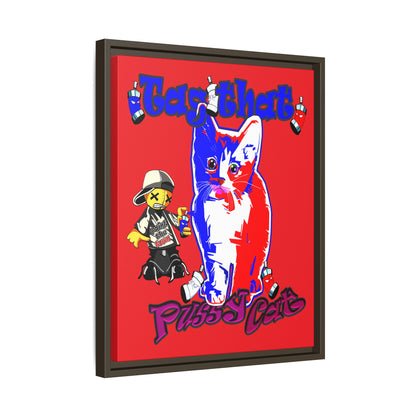 tag that - framed canvas art (red)