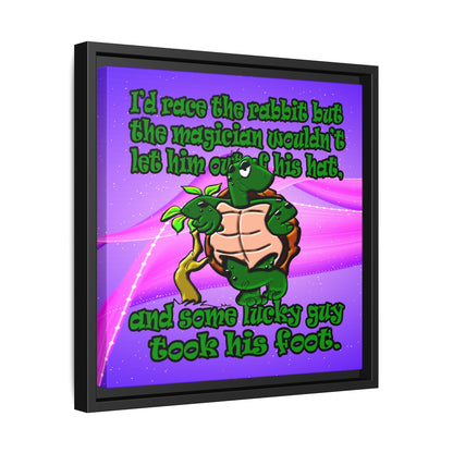 turtle race - framed canvas art (purple-pink wave)