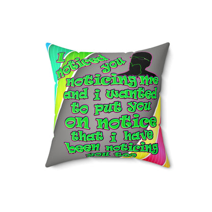 noticed you noticing - Faux Suede Square Pillow - (rainbow split)