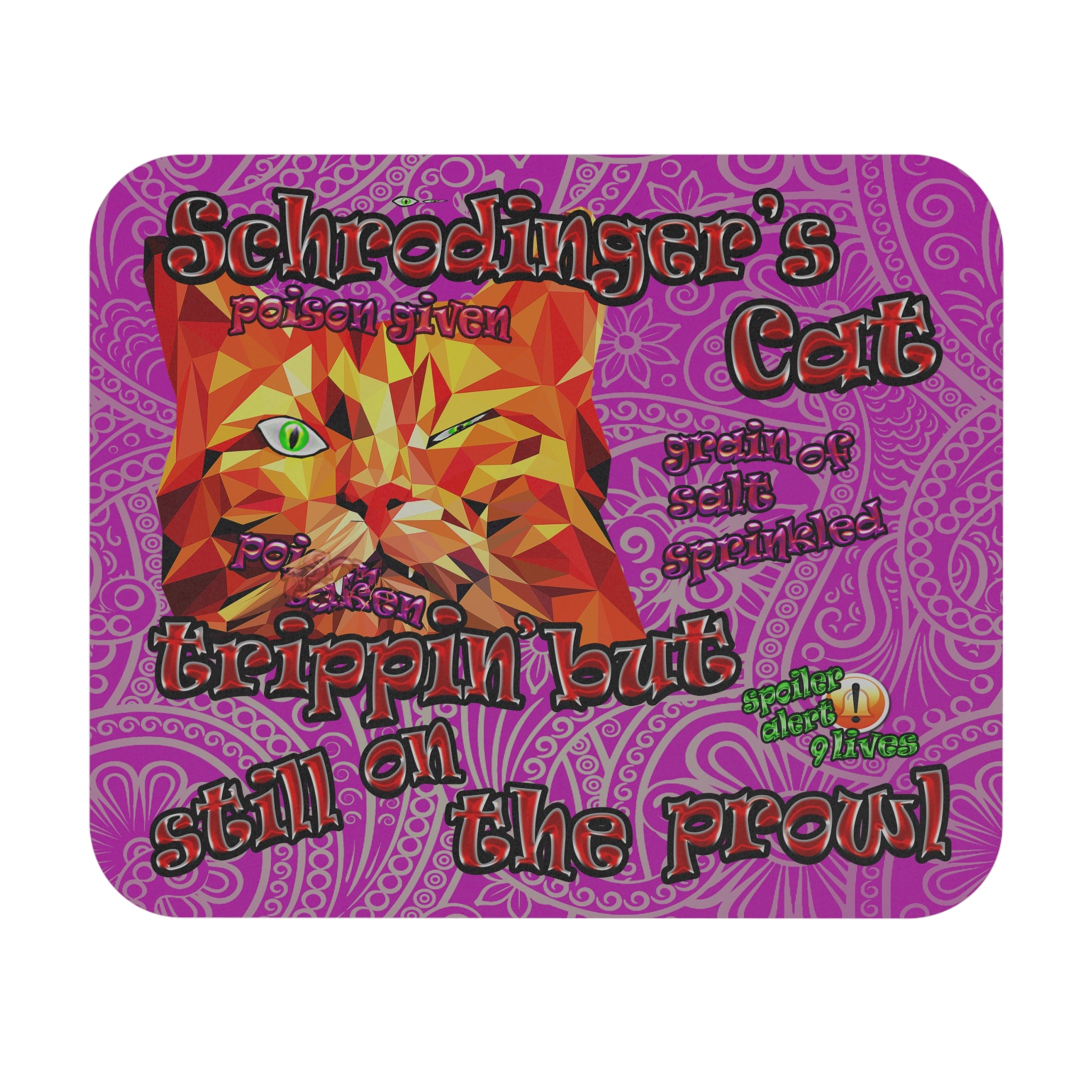 schrodinger's cat - Mouse Pad (Rectangle) (pink swirl)