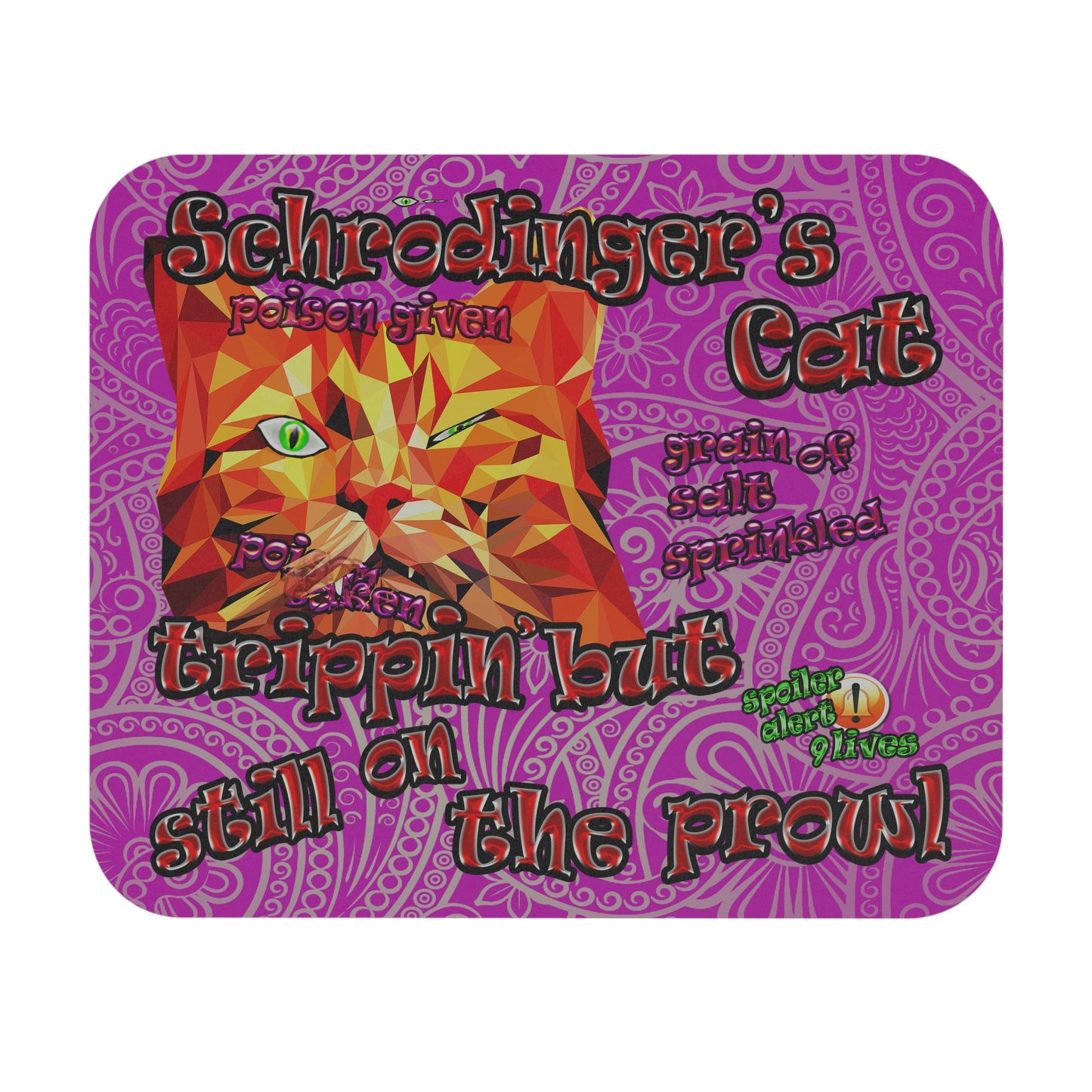 schrodinger's cat - Mouse Pad (Rectangle) (pink swirl)