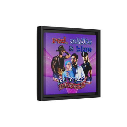 rw&b lives matter - framed canvas art (purple-pink wave)