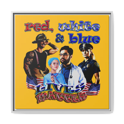 rw&b lives matter - framed canvas art (yellow)