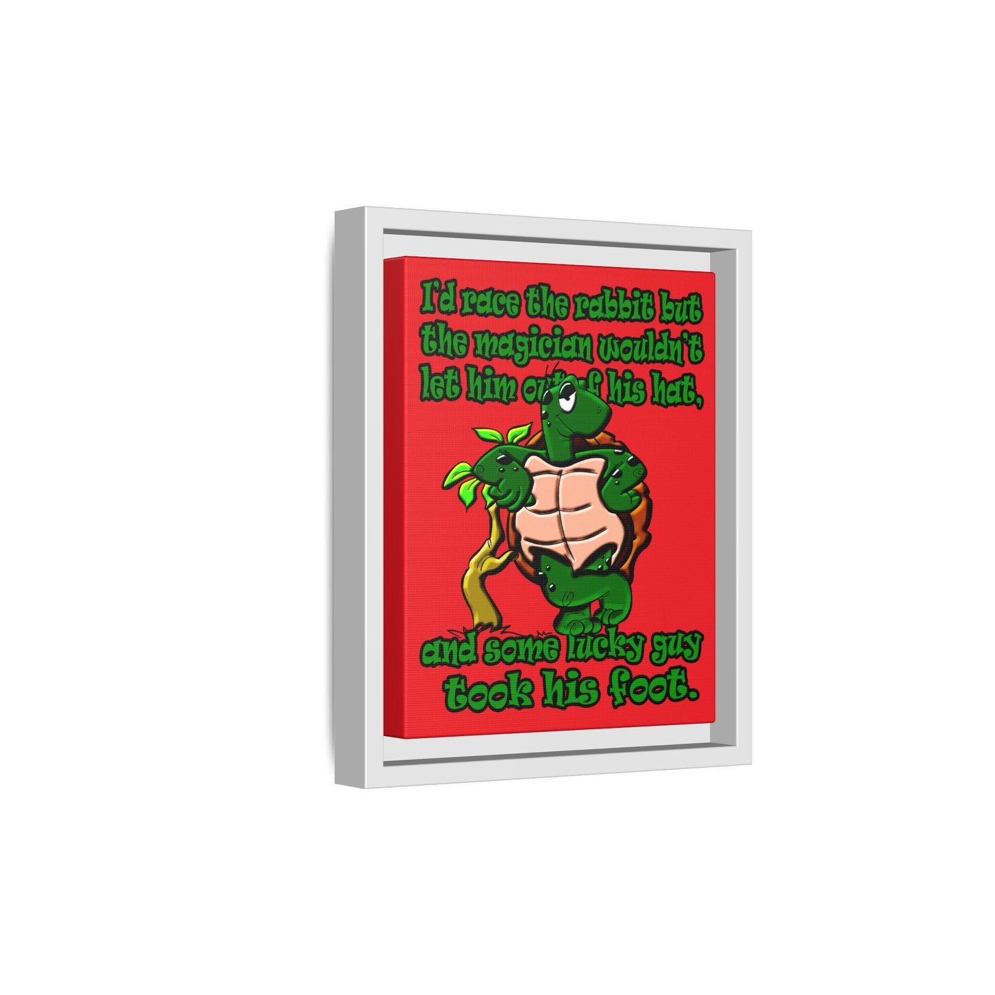 turtle race - framed canvas art (red)