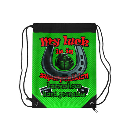 my luck - Drawstring Bag (logo green)