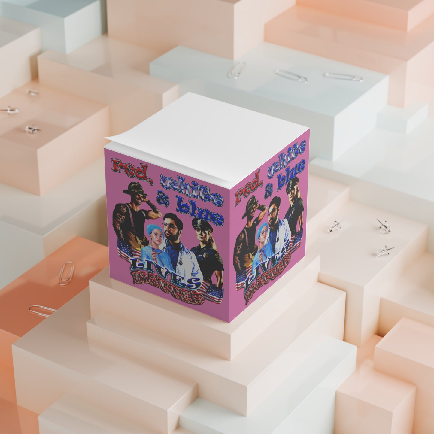 rw&b lives matter - note cube (light pink)