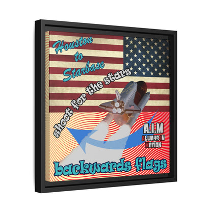 shoot for the stars - framed canvas art (yellow-orange wave)