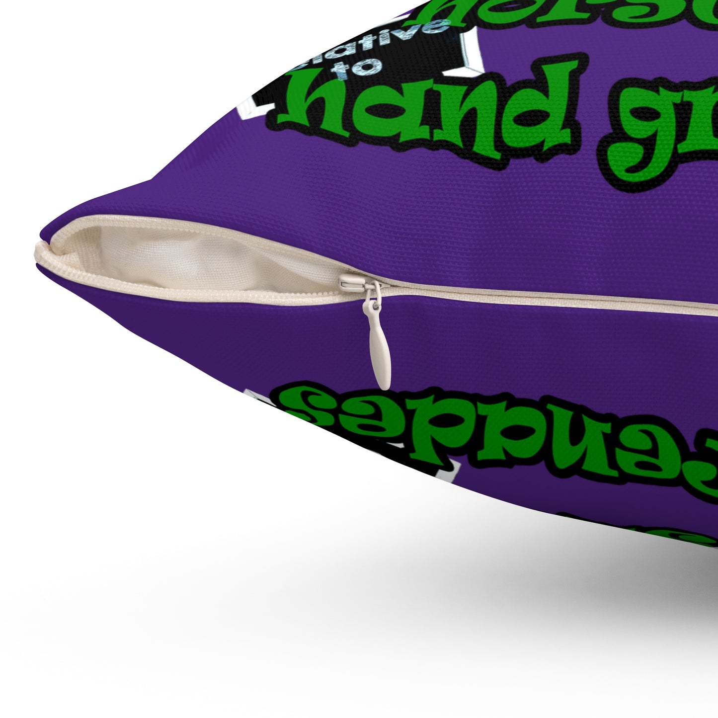 my luck - Spun Polyester Square Pillow - (purple)