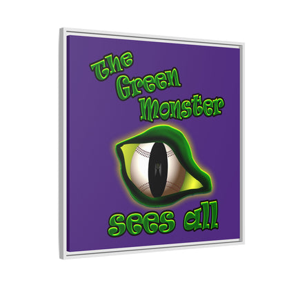 green monster - framed canvas art (purple)