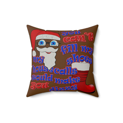 santa's shoes - Faux Suede Square Pillow - (brown)