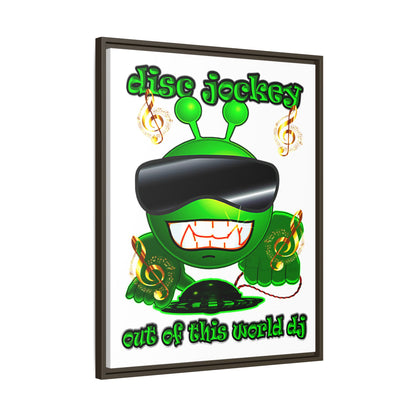 disc jockey - framed canvas art (white)