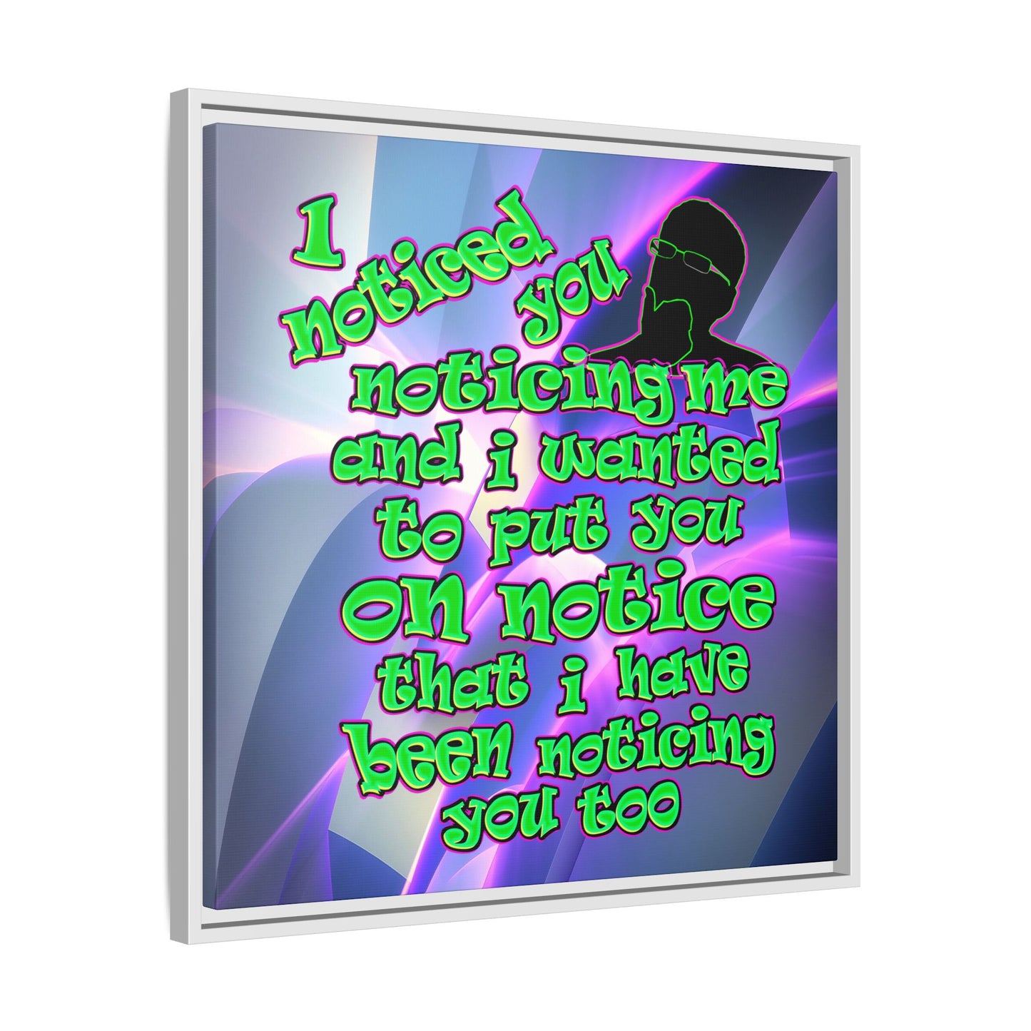noticed you noticing - framed canvas art (grey-pink wave)