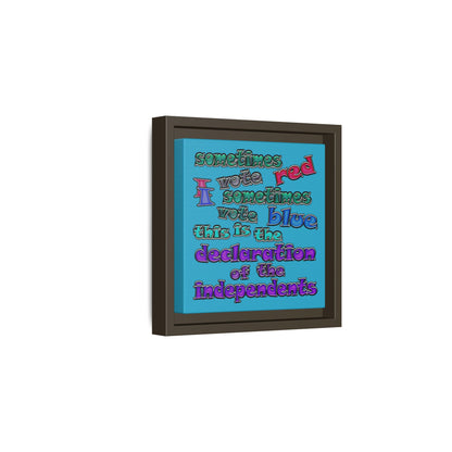 declaration of the independents - framed canvas art (turquoise)
