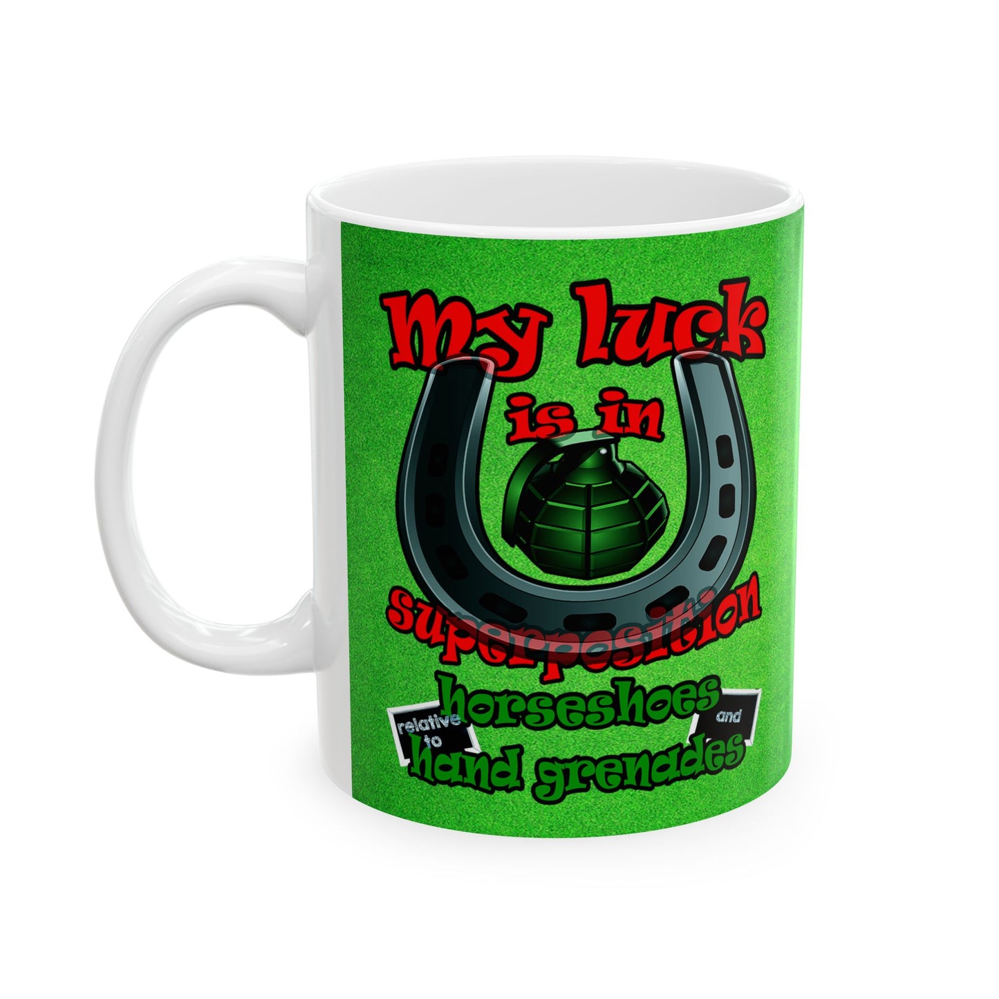 my luck - White Mug (green turf)