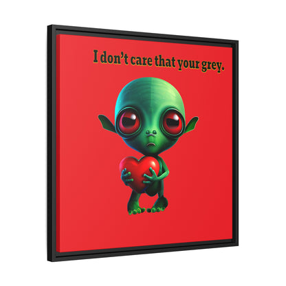 I don't care that your grey - framed canvas art (red)