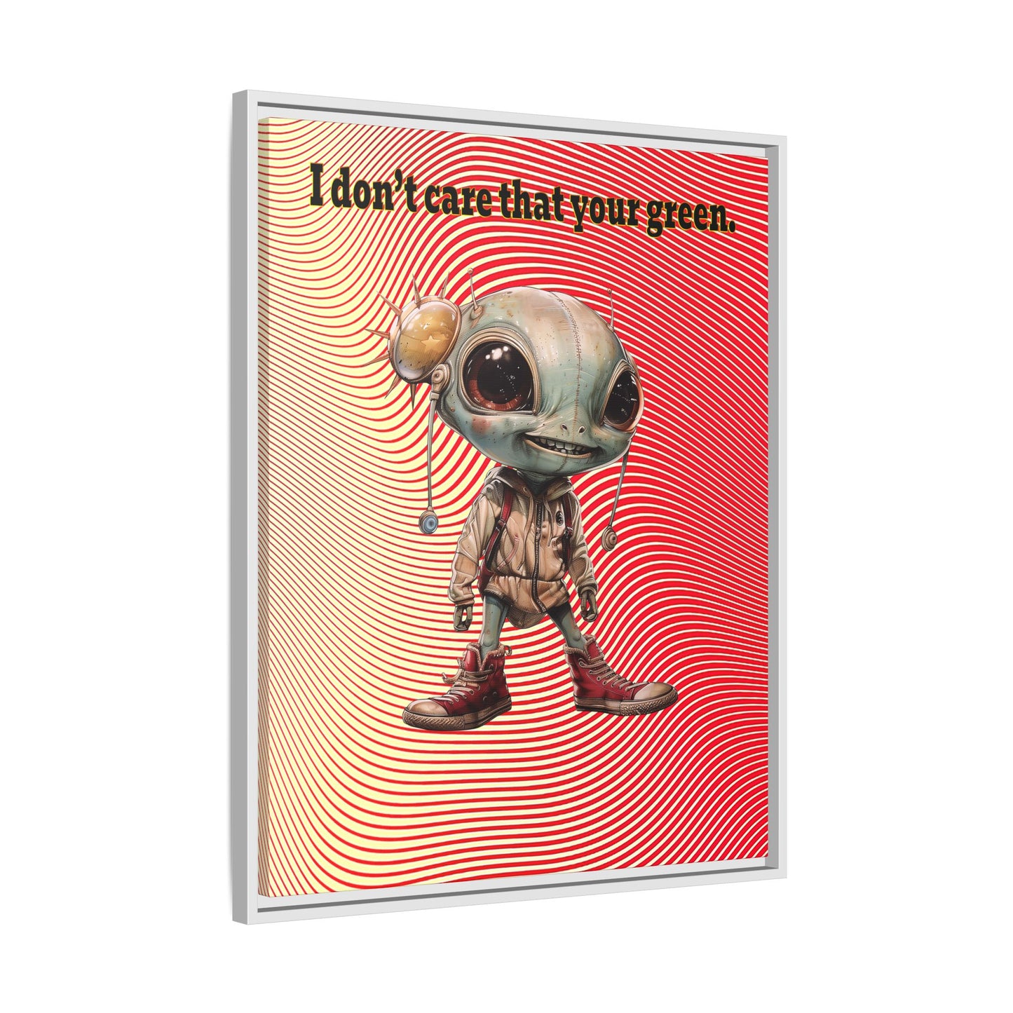 I don't care that your green - framed canvas art (yellow-orange wave)