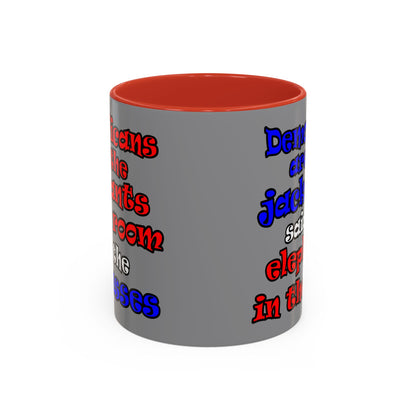 donkeys and elephants - Accent Mug (grey)