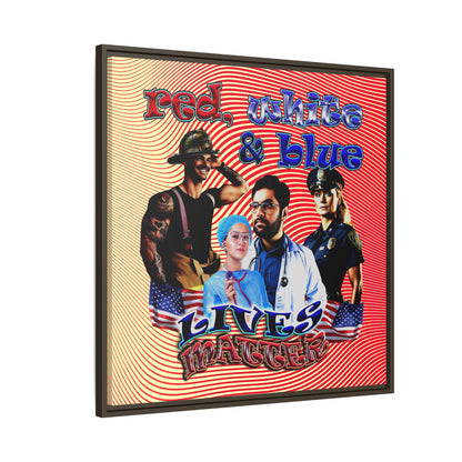 rw&b lives matter - framed canvas art (yellow-orange wave)