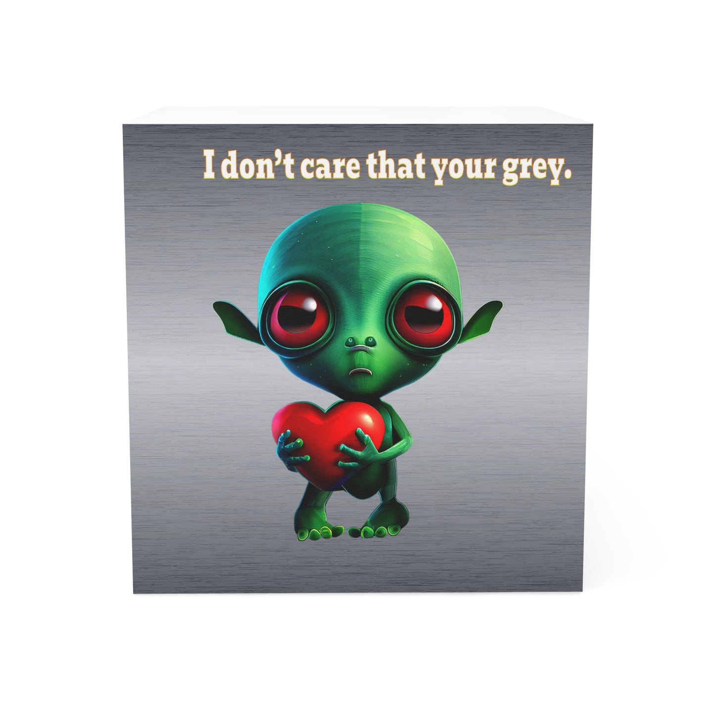 I don't care that your grey - note cube (brushed nickel)