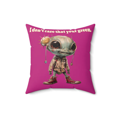 I don't care that your grey - Faux Suede Square Pillow - (pink)