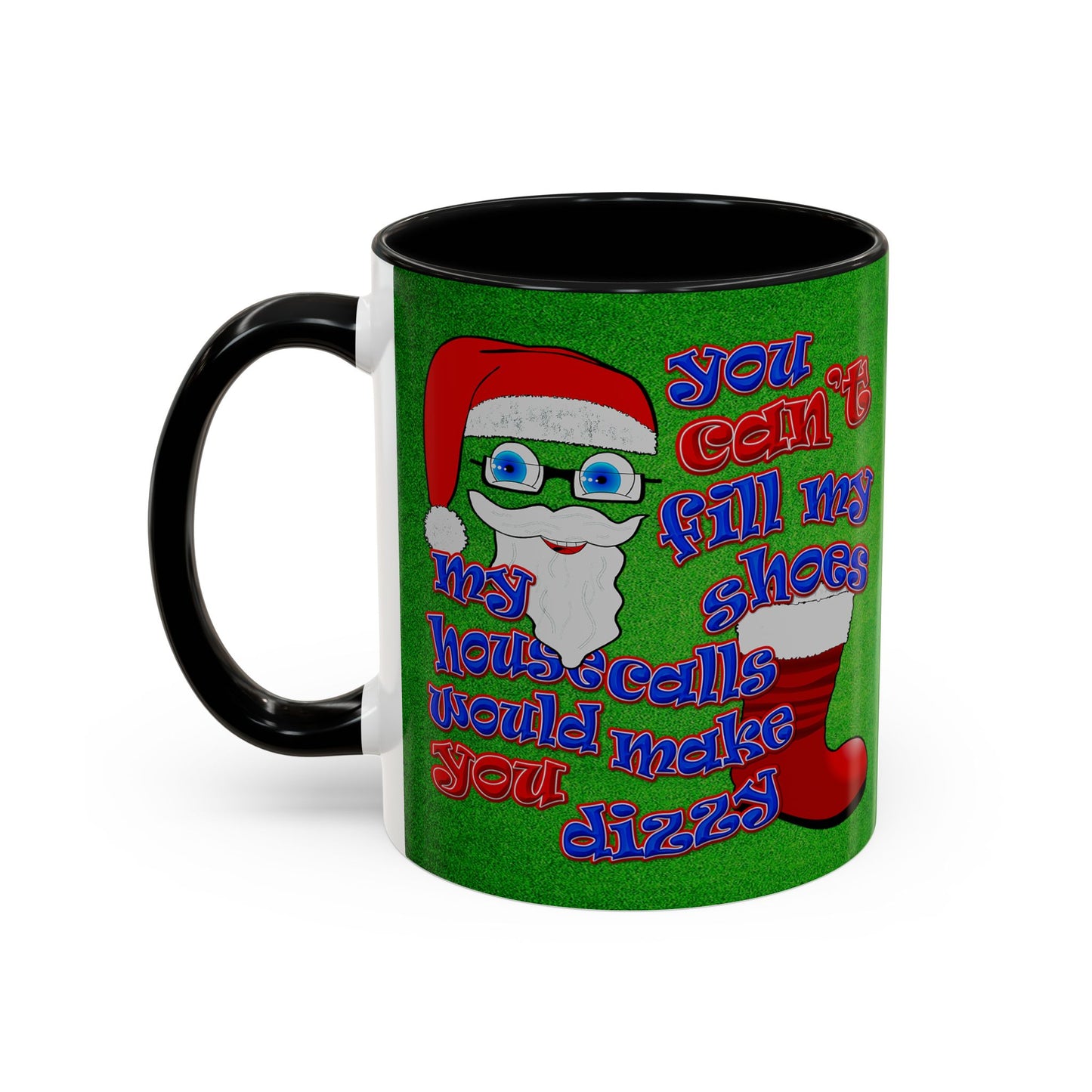 santa's shoes - Accent Mug (green turf)