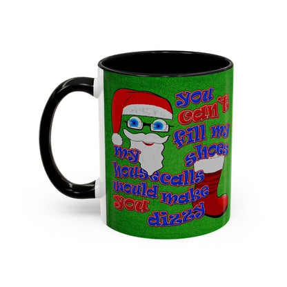 santa's shoes - Accent Mug (green turf)