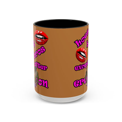 hoes b4 bros - Accent Mug (light brown)