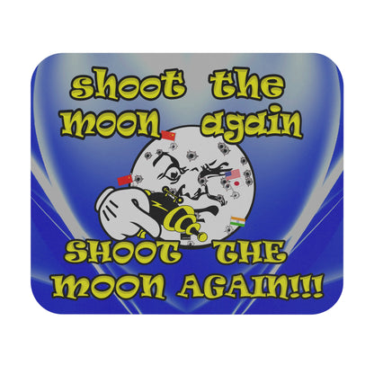 shoot the moon again - Mouse Pad (Rectangle) (blue-white wave)