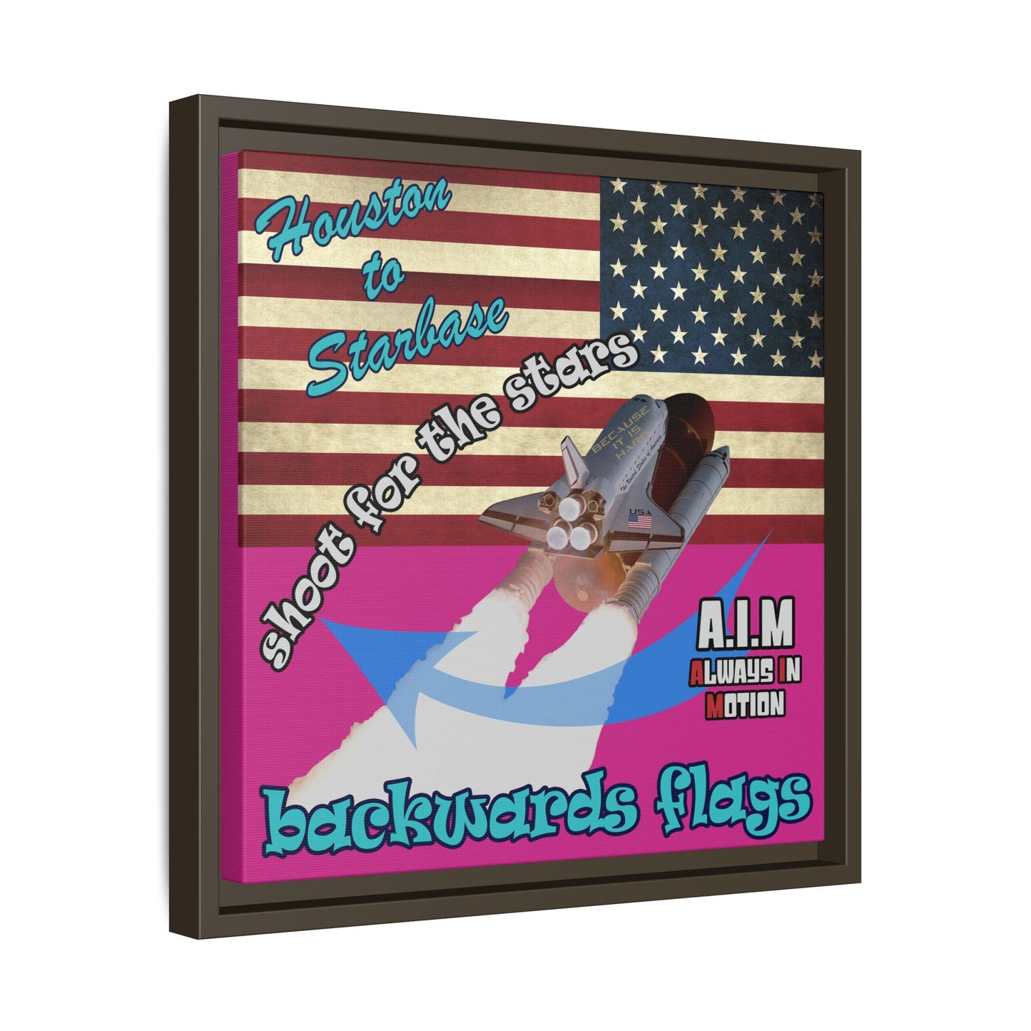 shoot for the stars - framed canvas art (pink)