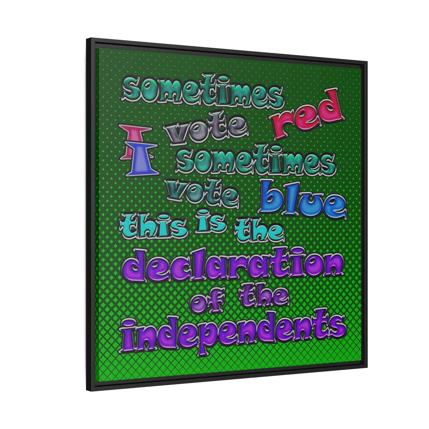 declaration of the independents - framed canvas art (logo green)