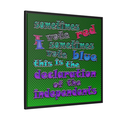 declaration of the independents - framed canvas art (logo green)