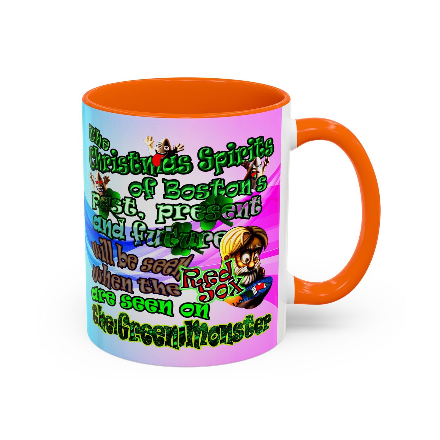 christmas spirits of boston - Accent Mug (light blue-pink wave)