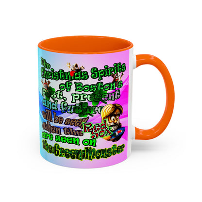 christmas spirits of boston - Accent Mug (light blue-pink wave)