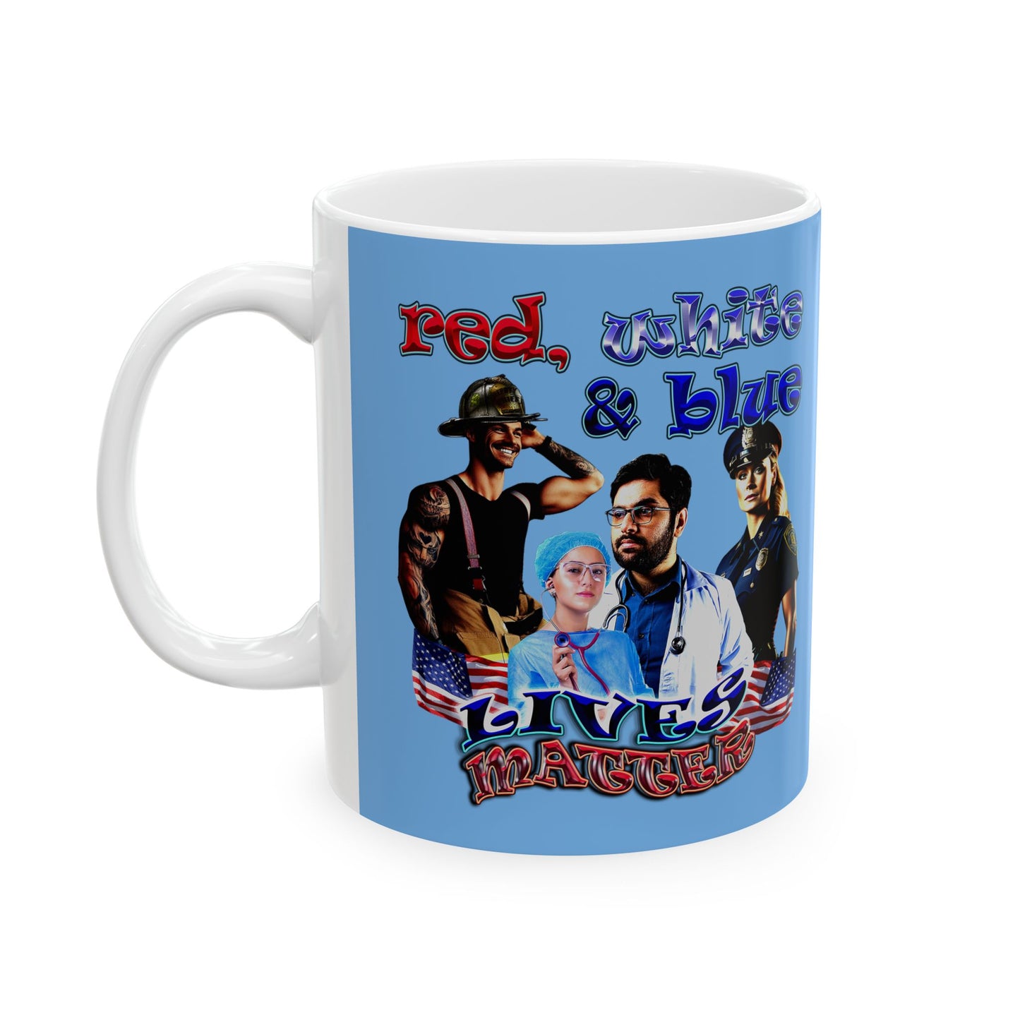 rw&b lives matter - White Mug (light blue)
