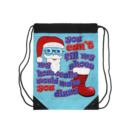 santa's shoes - Drawstring Bag (faded blue)