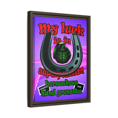 my luck - framed canvas art (purple-pink wave)