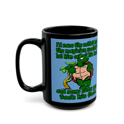 turtle race - Black Mug (light blue)
