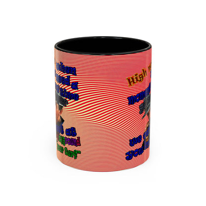 high noon - Accent Mug (yellow-orange wave)